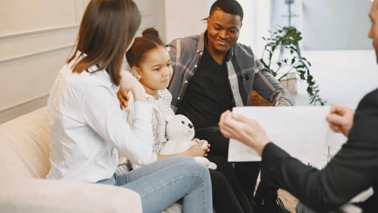 A family in the middle of Lyra therapy for their child.