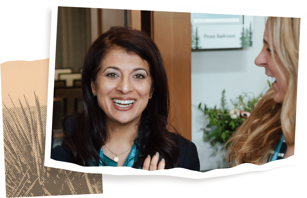 two women smiling